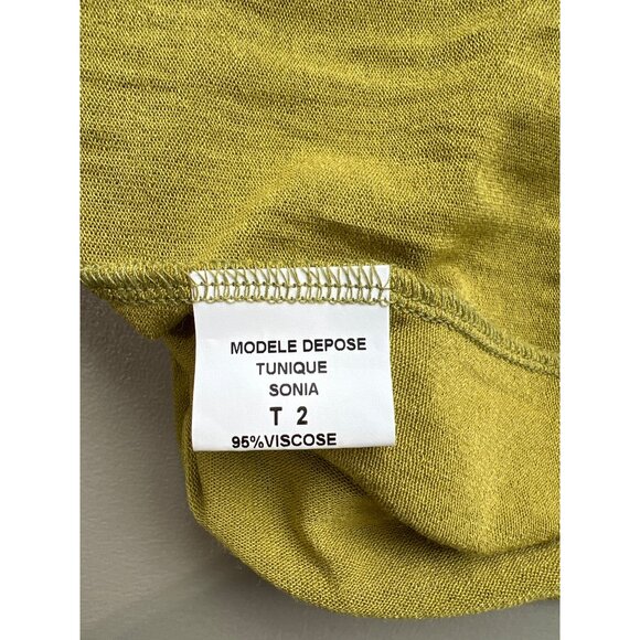 Deca Paris Scoop Neck Tunic Tank Dress Size 2 Sleeveless Semi Sheer Green NEW - Picture 6 of 8